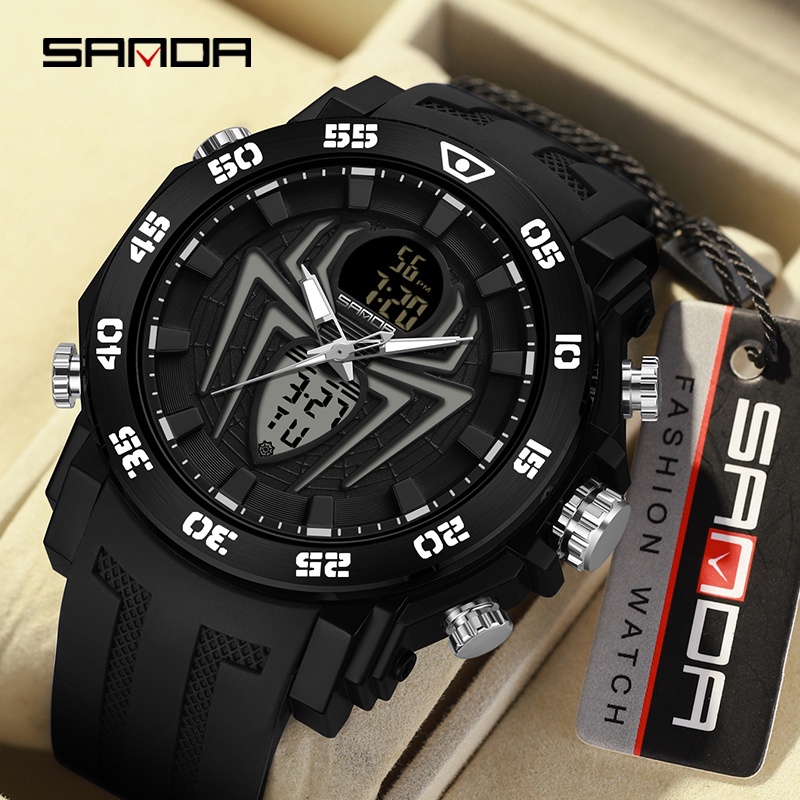 Sanda Original Multi-Display Spider Dial Quartz Movement Luxury Casual ...