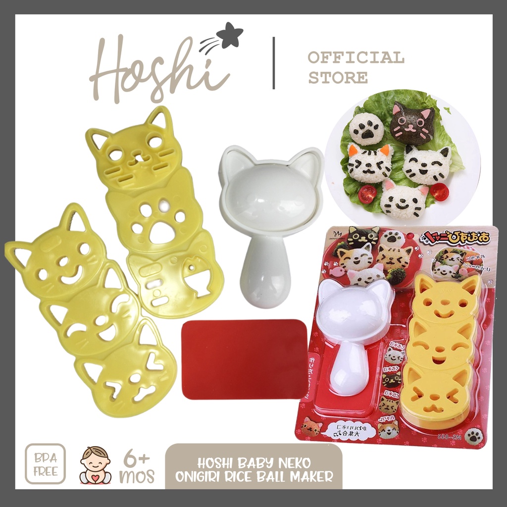 Hoshi Baby Neko Cat Onigiri Rice Ball & Nori Seaweed Press Cutter