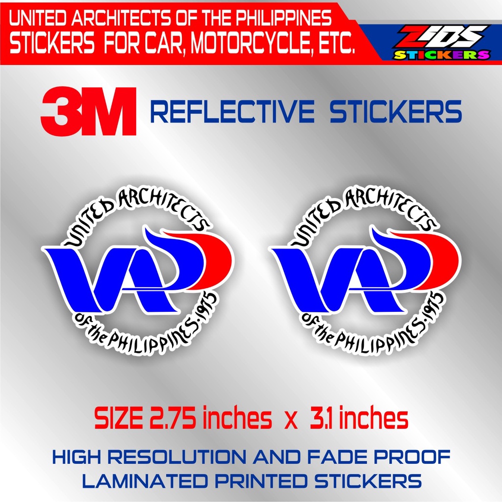 Uap United Architects Of The Philippines Logo 3m Reflective Printed Laminated Sticker For Cars 5670