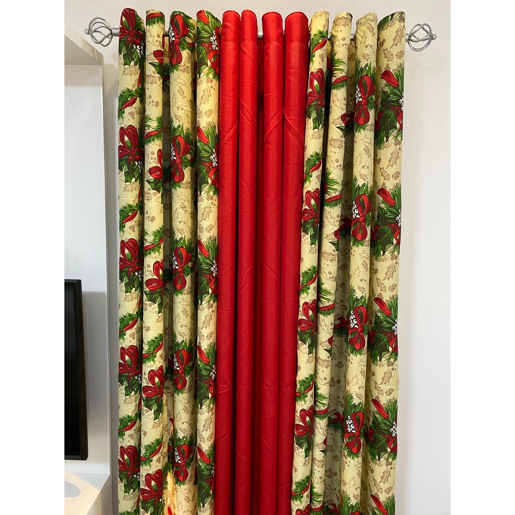 Christmas Ribbonette Ring Curtain Sold Per Piece and Per Set 7 feet ...