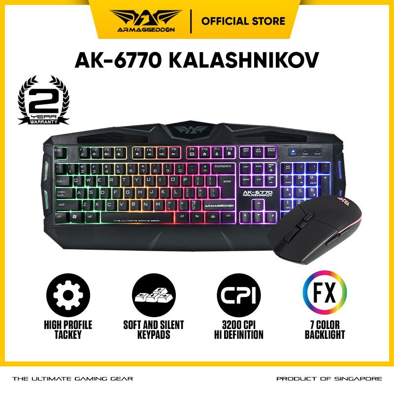 Armaggeddon AK-6770 Kalashnikov Keyboard+ Gaming Mouse Combo 3200 CPI ...