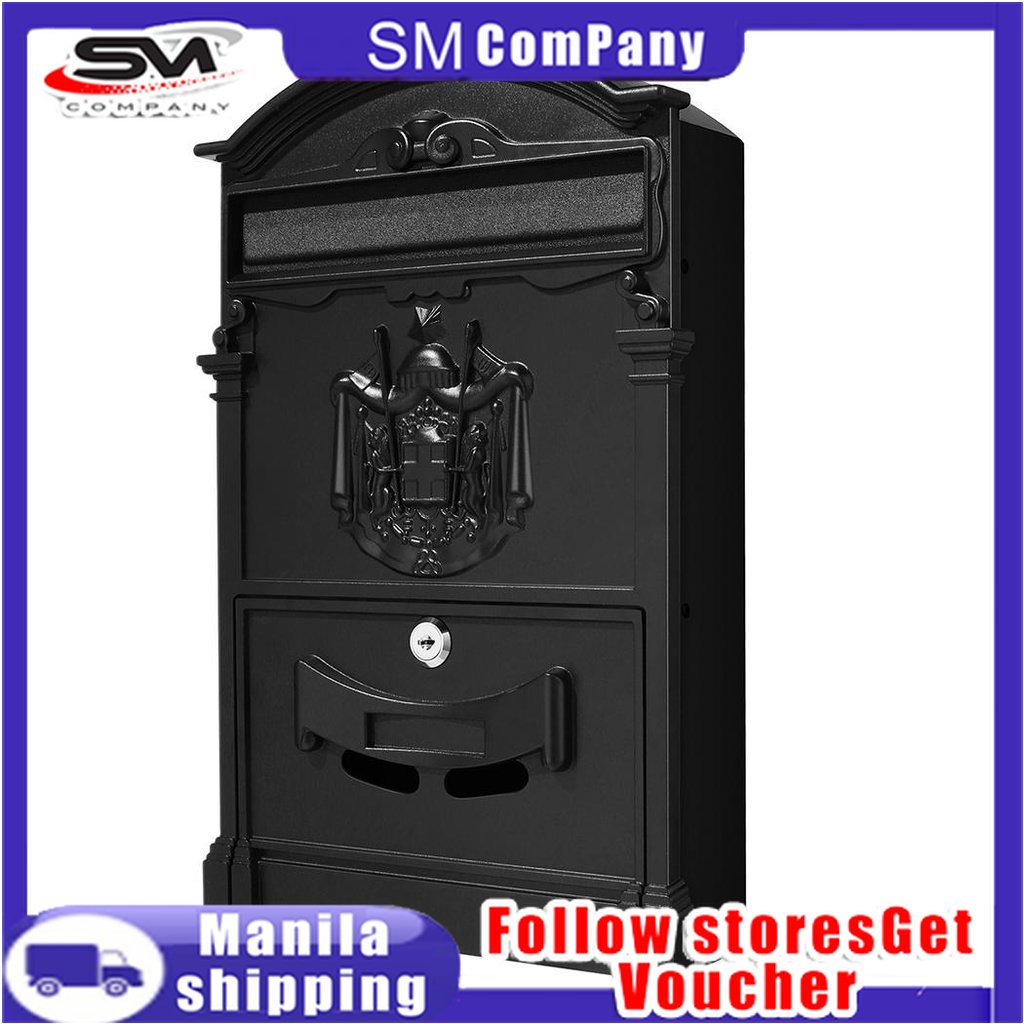 Letter Mailbox Post Box with Waterproof and Lockable Box with European ...