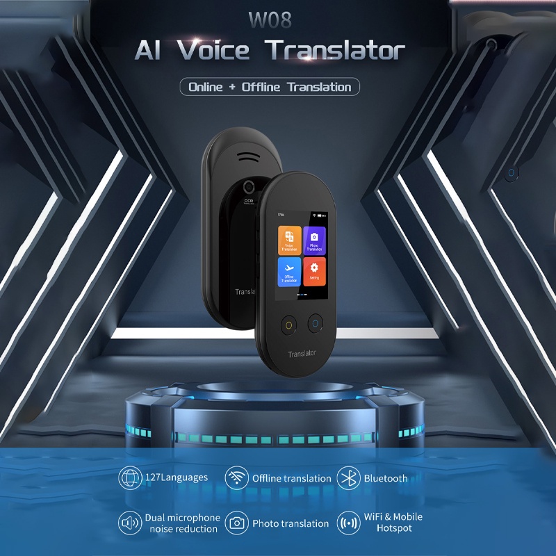 W08 Multilanguage Translator 100+ Languages Wifi Recording Translation