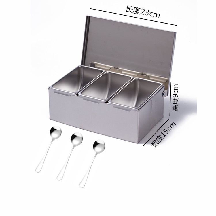 COD】Stainless Steel Seasoning Restaurant Chef with Lid Storage Box ...