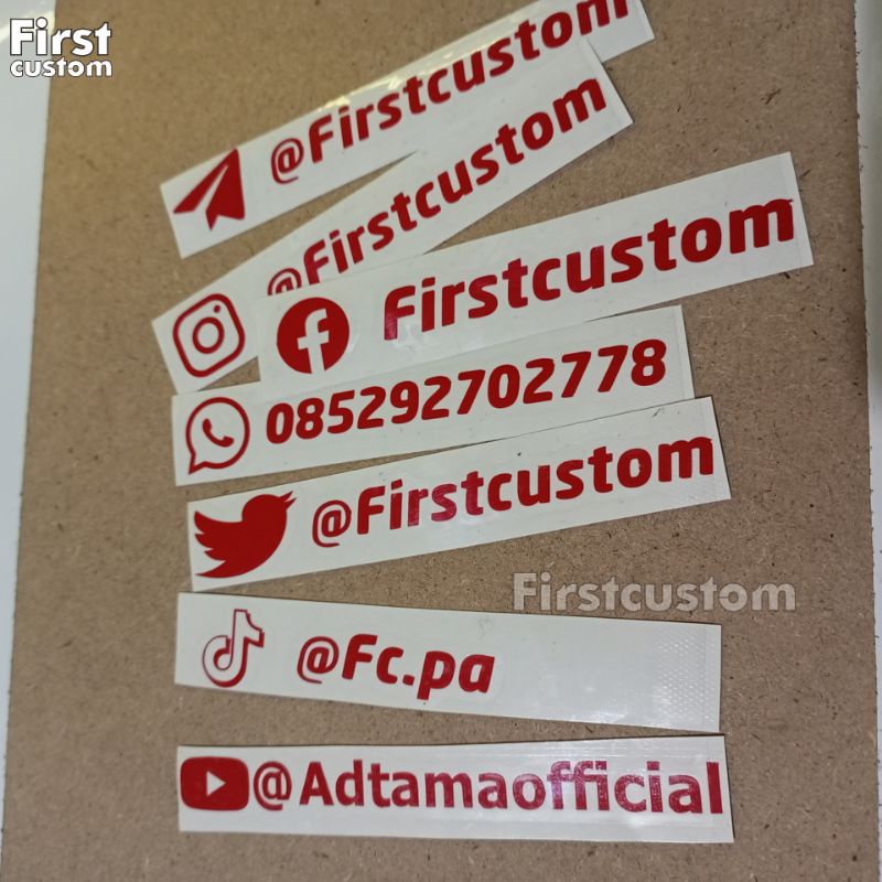 Cutting medsos logo Stickers/ medsos Name And logo Stickers/custom Unit ...