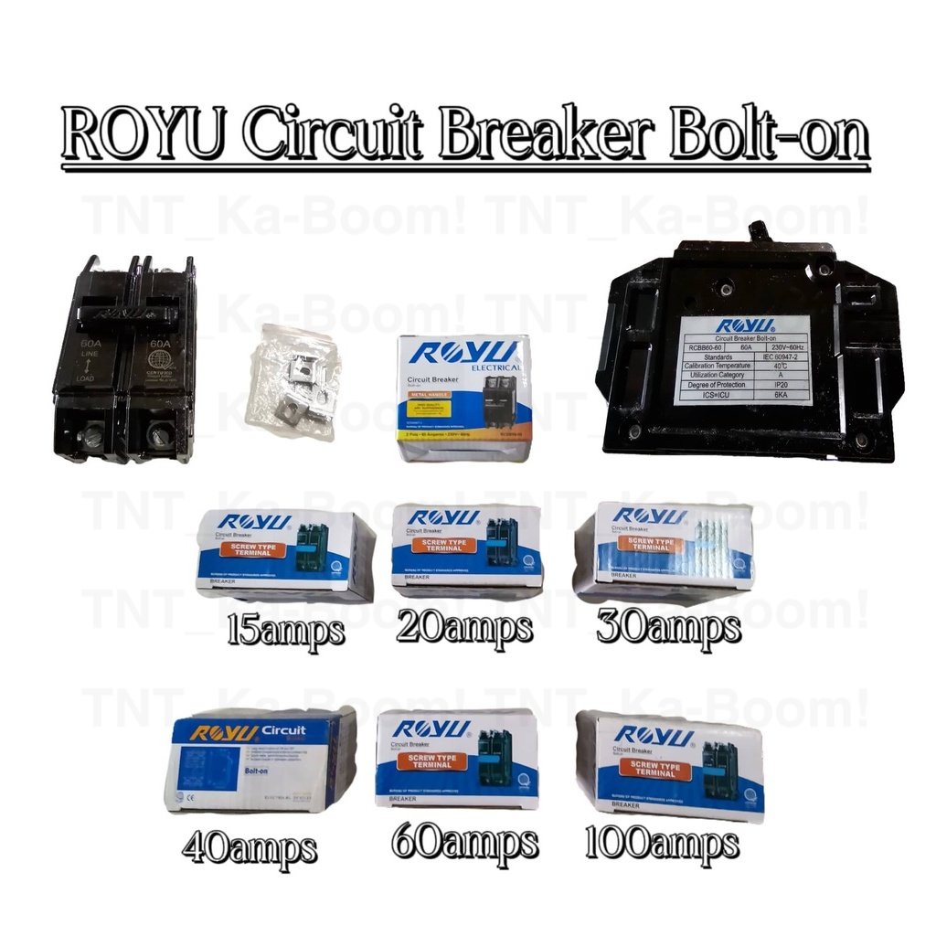 ROYU Circuit Breaker | Bolt - on & Plug In Type | 15 - 100 amp | Good ...