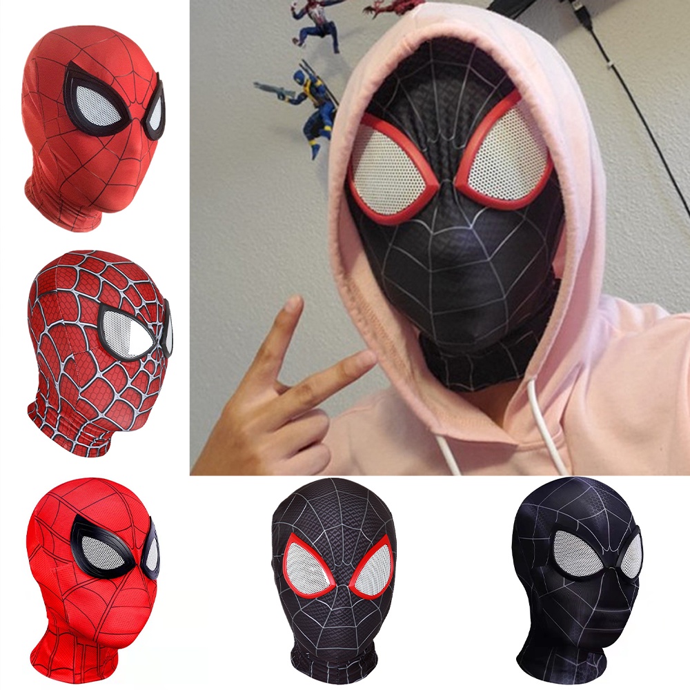 Spider Man Miles Morales Elastic Mask Head Cover Party Costume Adult Cosplay  Superhero | Shopee Philippines