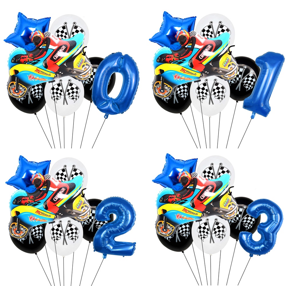 Racing Flag Balloons Black White Checkered Race Car Ballons Theme ...