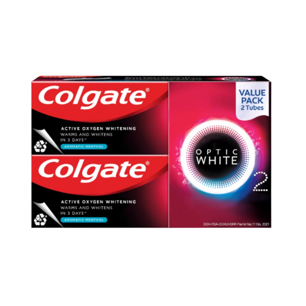 Closeup Toothpaste New Colgate Optic White O2 - Whitening Toothpaste 