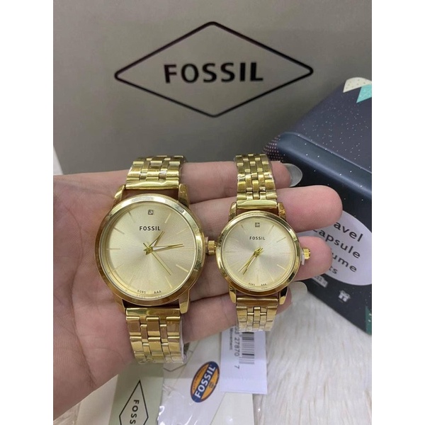 Fossil couple watch online gold