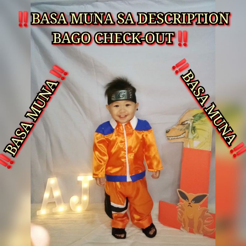NARUTO COSTUME FOR KIDS, INFANT, TODDLERS. Shopee Philippines