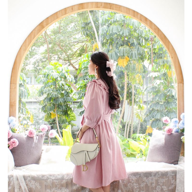 Rosie Linen Dress in Pink Blush Shopee Philippines
