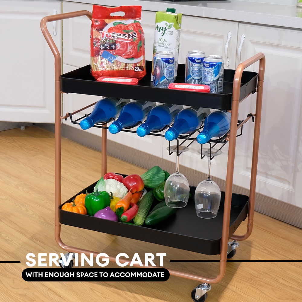 Metal Hotel Trolley Bottle Wine Glass Organizer Room Service Rolling ...