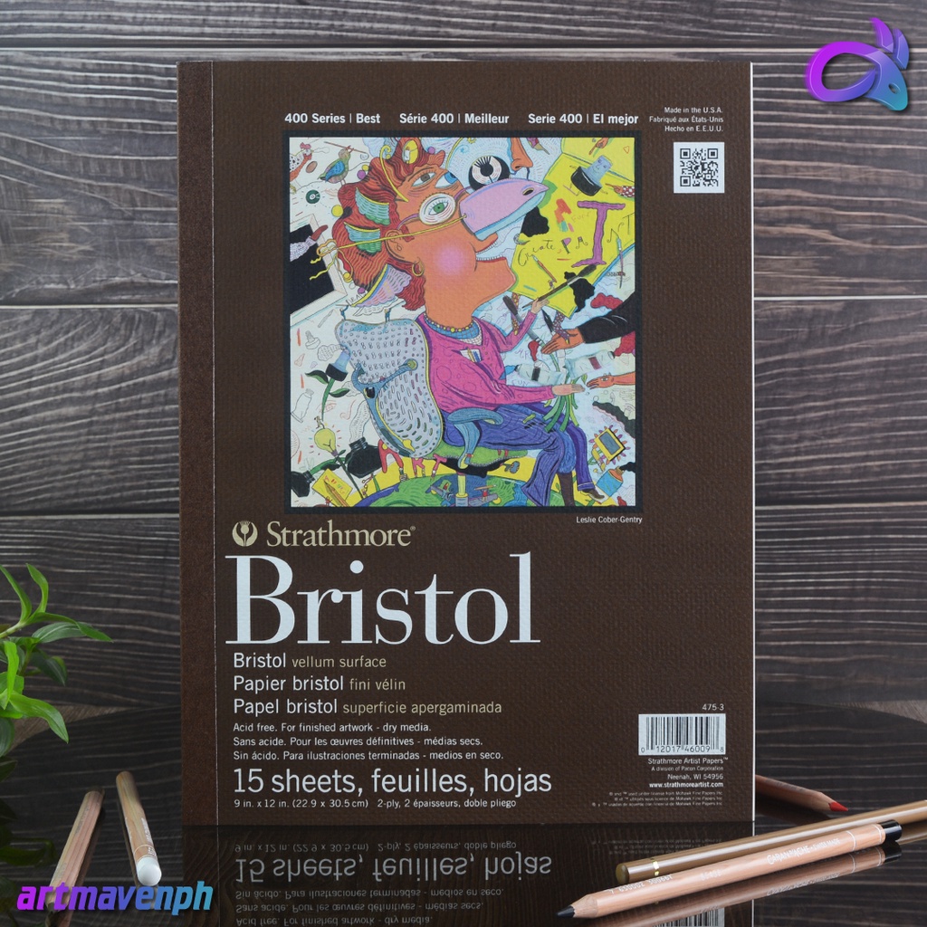 Strathmore 400 Series Bristol Pad Smooth or Vellum Surface Paper 9x12