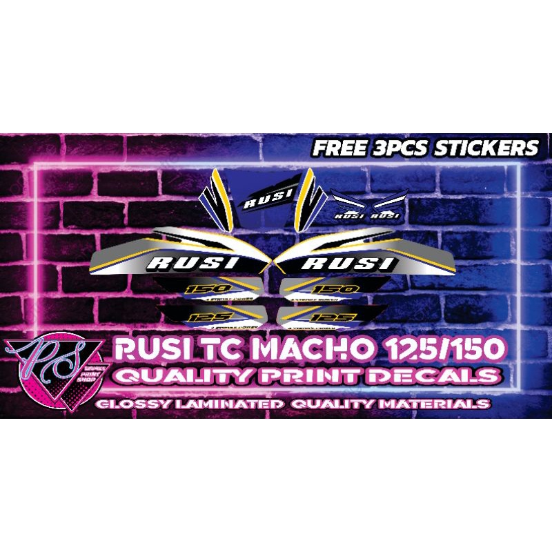 Rusi Tc Macho 125 150 Tmx Style Decals Shopee Philippines