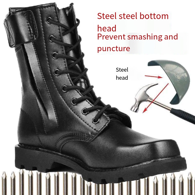 New hightop safety shoes antismashing antipuncture protective steel