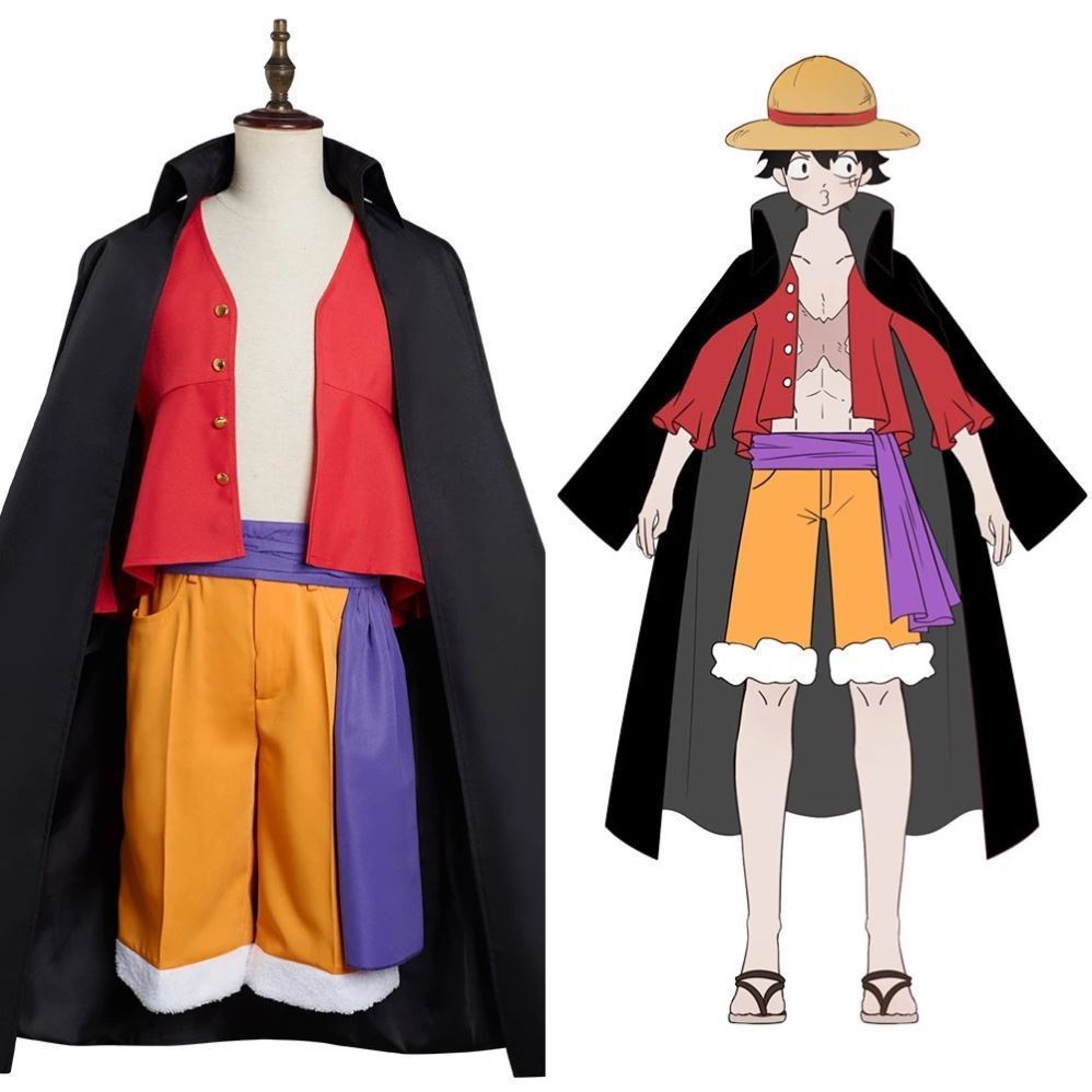 One Piece Onepiece Character Dress Up Costume Straw Hat Luffy + Cape 