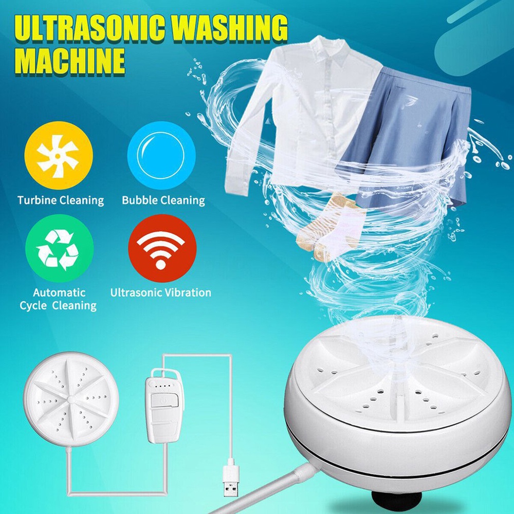 2022 Mini Portable Ultrasonic Folding Washing Machine Turbo USB Drive