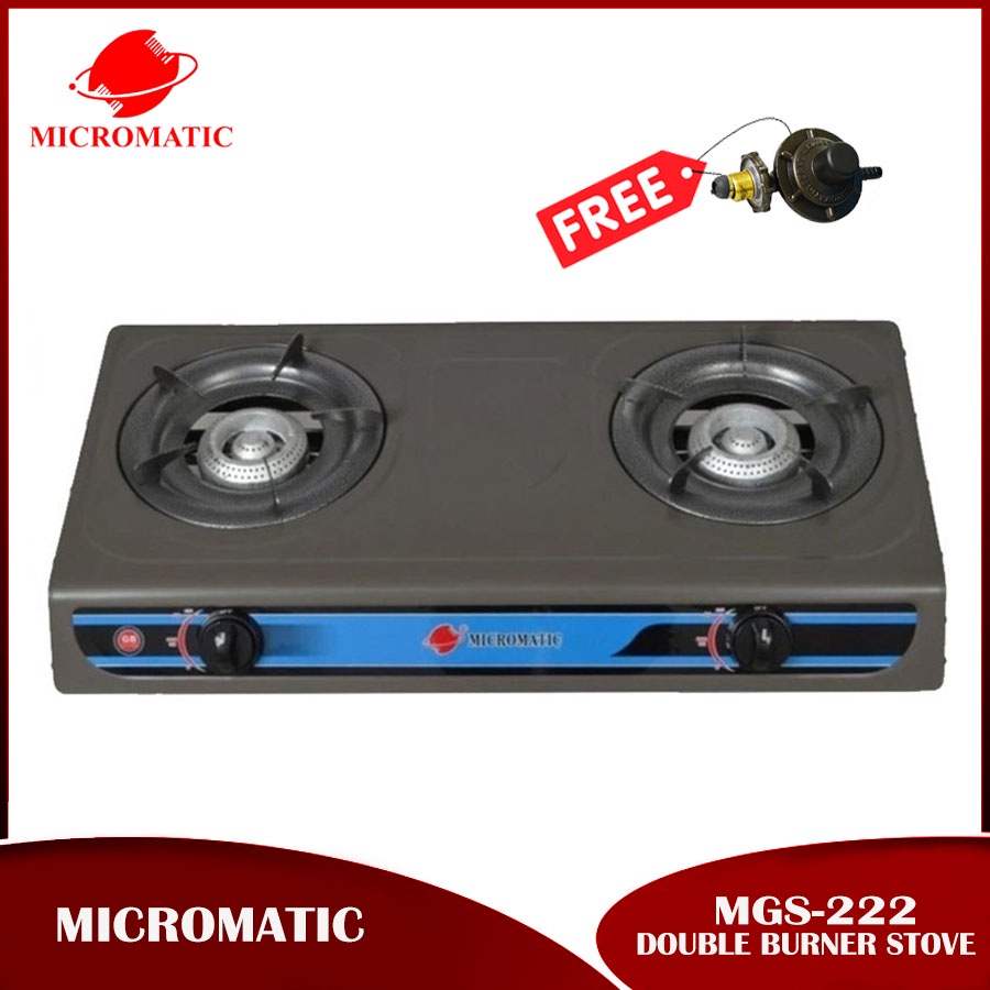 Micromatic MGS222 Double Burner Gas Stove with Regulator Shopee