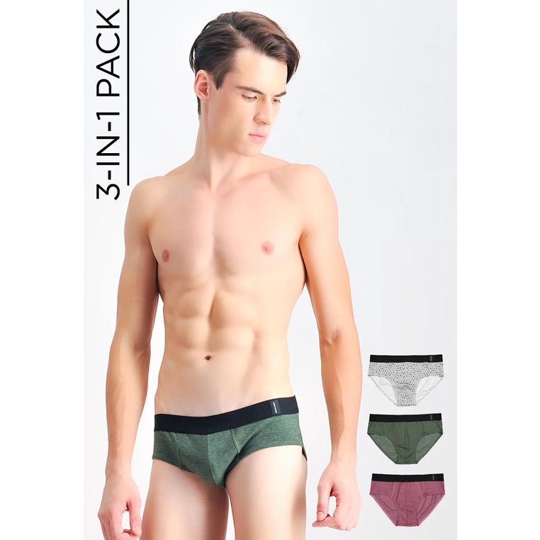 Men's 3-in-1 Pack Hipster Brief