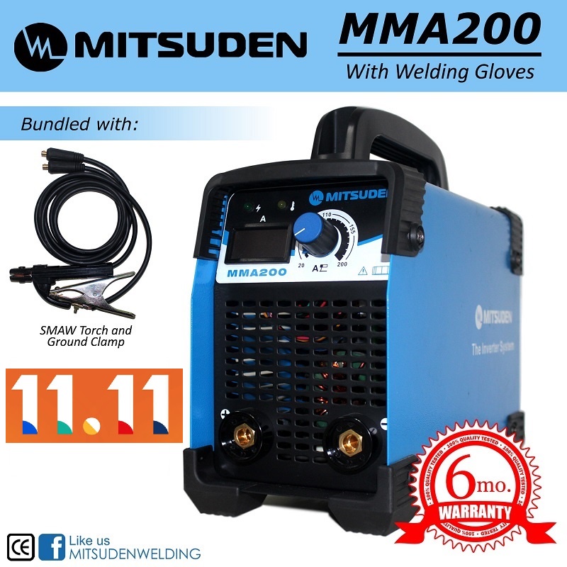 Mitsuden Welding Machine 200A DC Inverter with longer Welding Cable