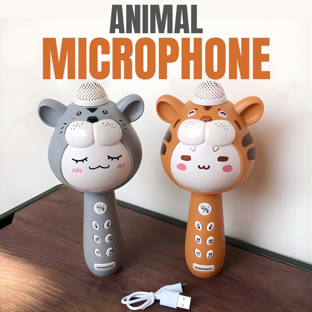 BYJ Children Microphone with Bluetooth Speaker Animal Design Mic for ...