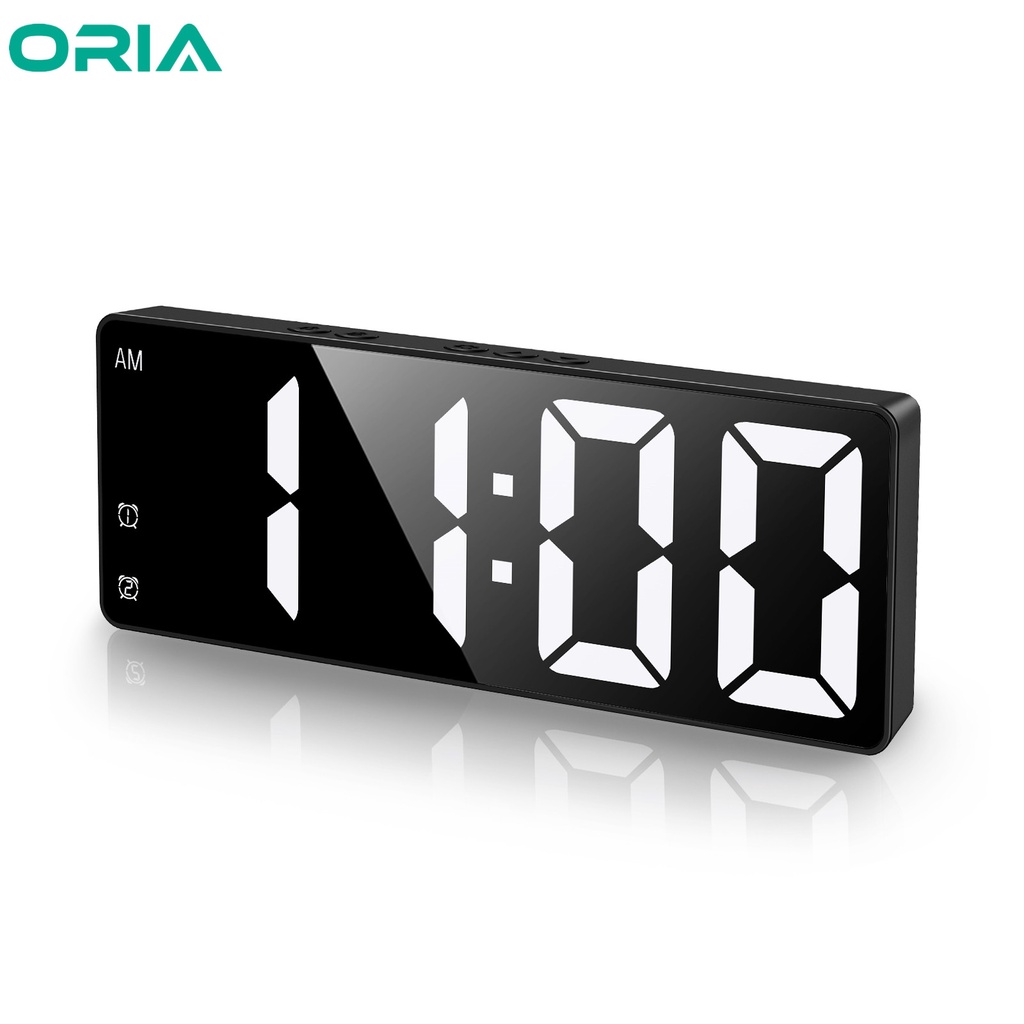 ORIA USB/Battery Powered Digital Alarm Clock with 12/24Hr Display Dual