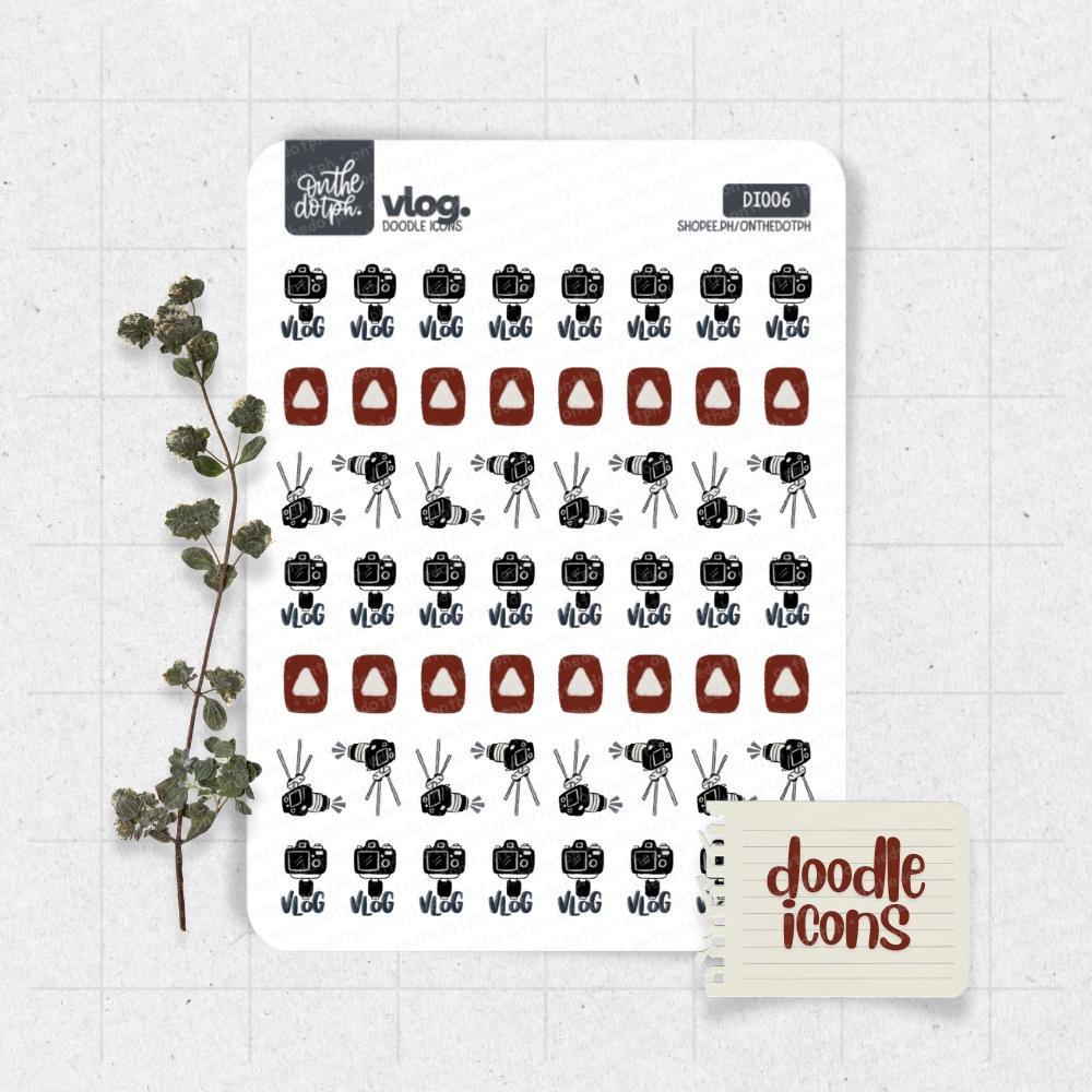 vlog icons sticker sheet • decorative and functional for planners ...