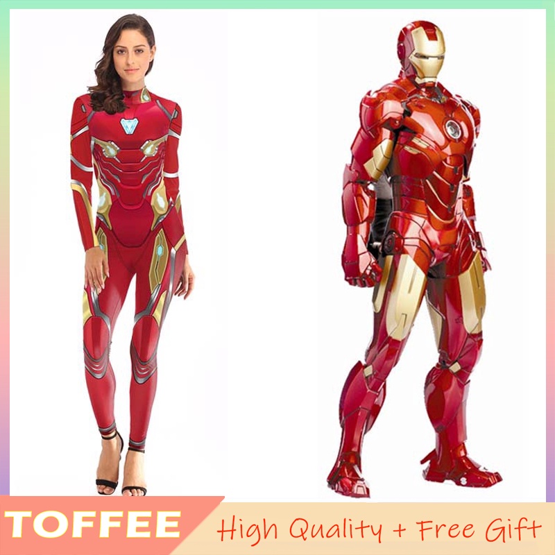 Halloween Carnival Avengers Women Adult Fancy Jumpsuit Iron Man Cosplay
