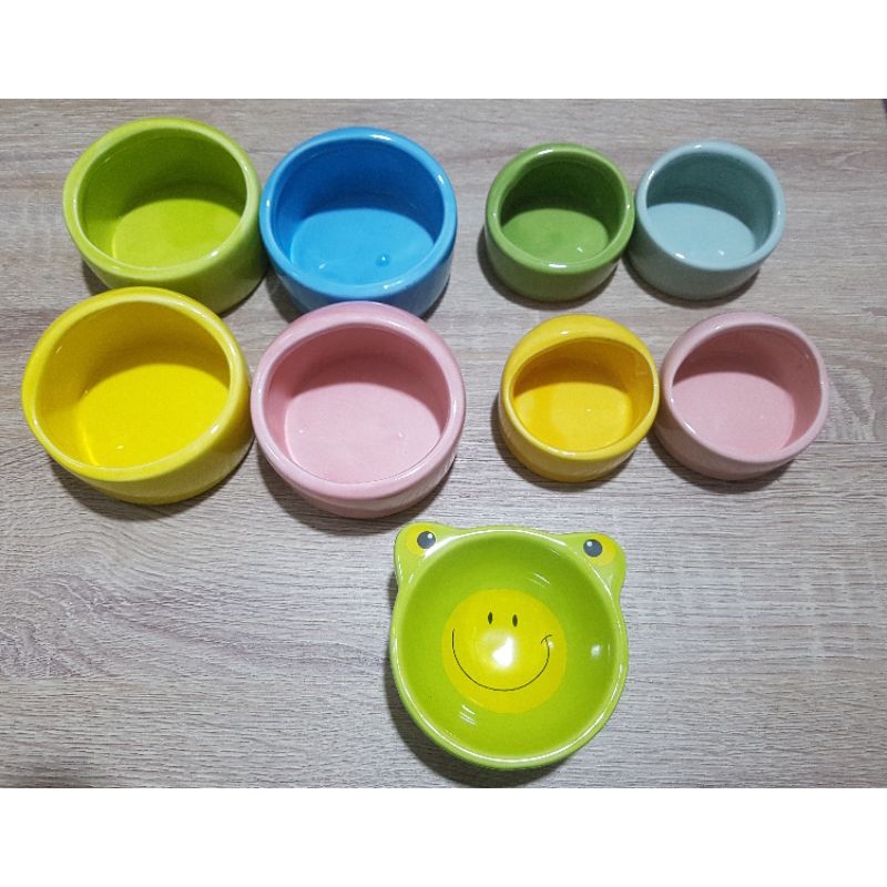 Hamster Ceramic Food Bowl Double Grid Design Anti-Turning