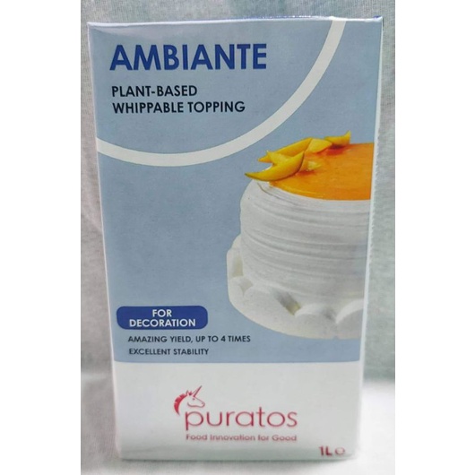 PURATOS AMBIANTE WHIPPING CREAM 1L PLANTBASED WHIPPABLE TOPPING