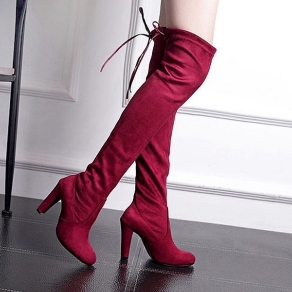 Women's Fashion LongBoots Long Suede Sexy High Heels Shoes(Add 1 size ...