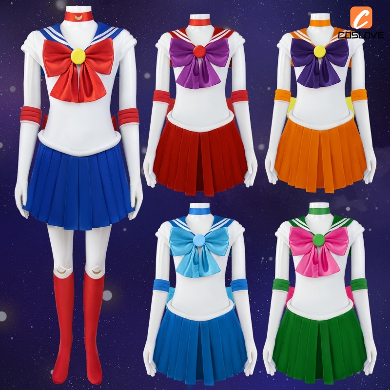 Sailor Moon Cosplay Costume Japanese Cartoon Movie Cosplay Girl Mercury Moon Mars Dress