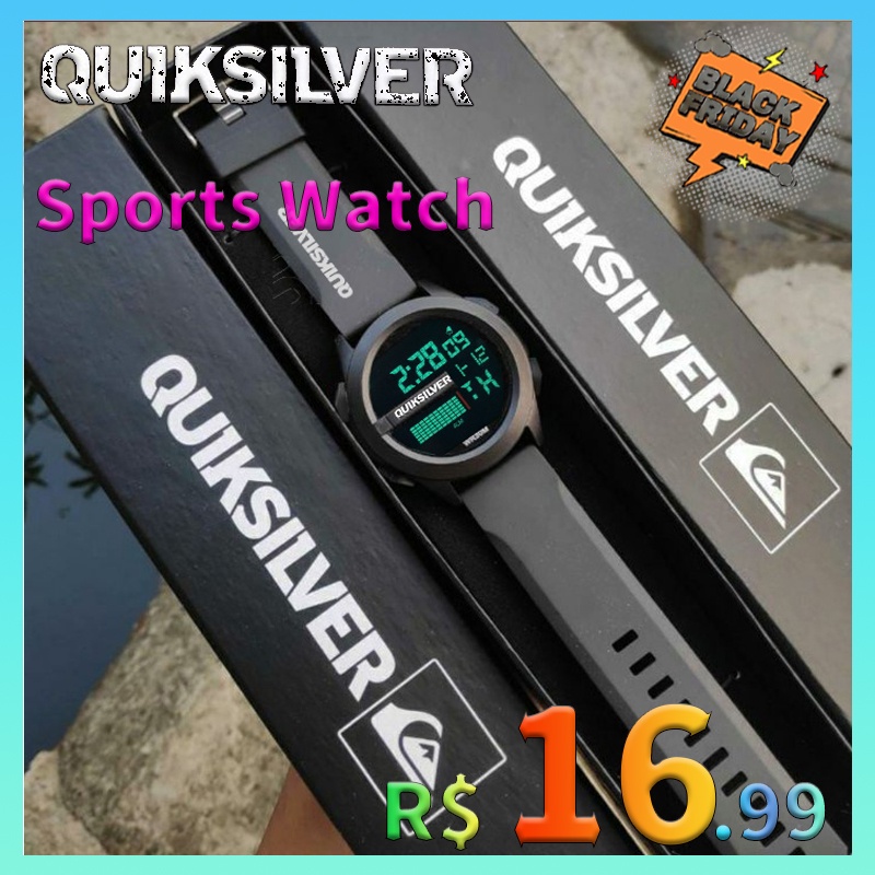 Quiksilver Men s Waterproof Digital Wristwatch With Strab Rubber Shopee Philippines