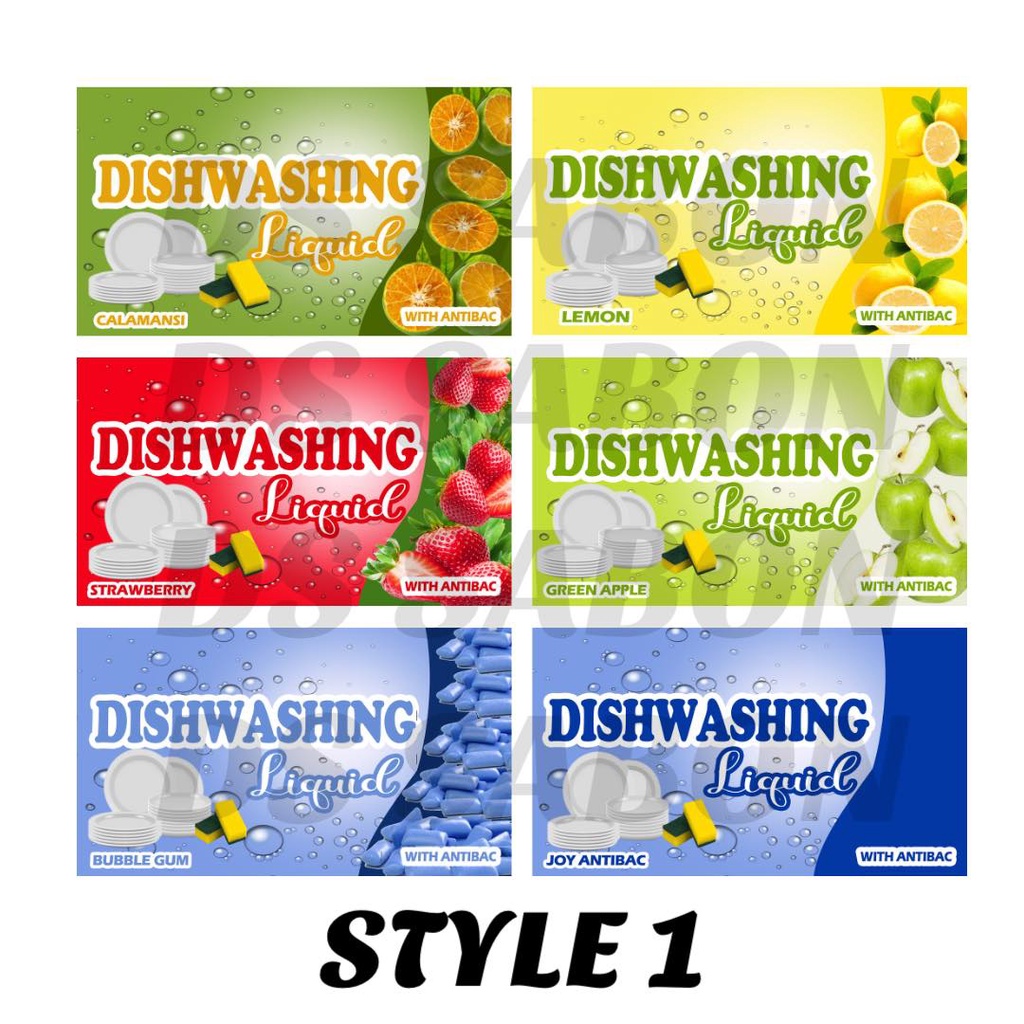 BRAND NAME STICKER LABEL FOR DISHWASHING LIQUID (10PCS) | Shopee ...