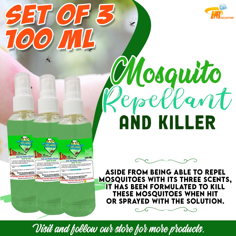 Mosquitoes Goodbye Spray 100ml ( Set of 3 ) Mosquito Killer Repellant