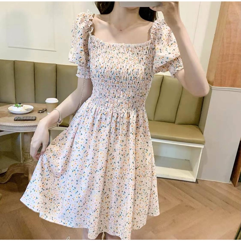 shopee casual dress Korean Dress Shopee Dress Casual Mini Plain Dress For Women Casual Korean  Summer Dress For Woman