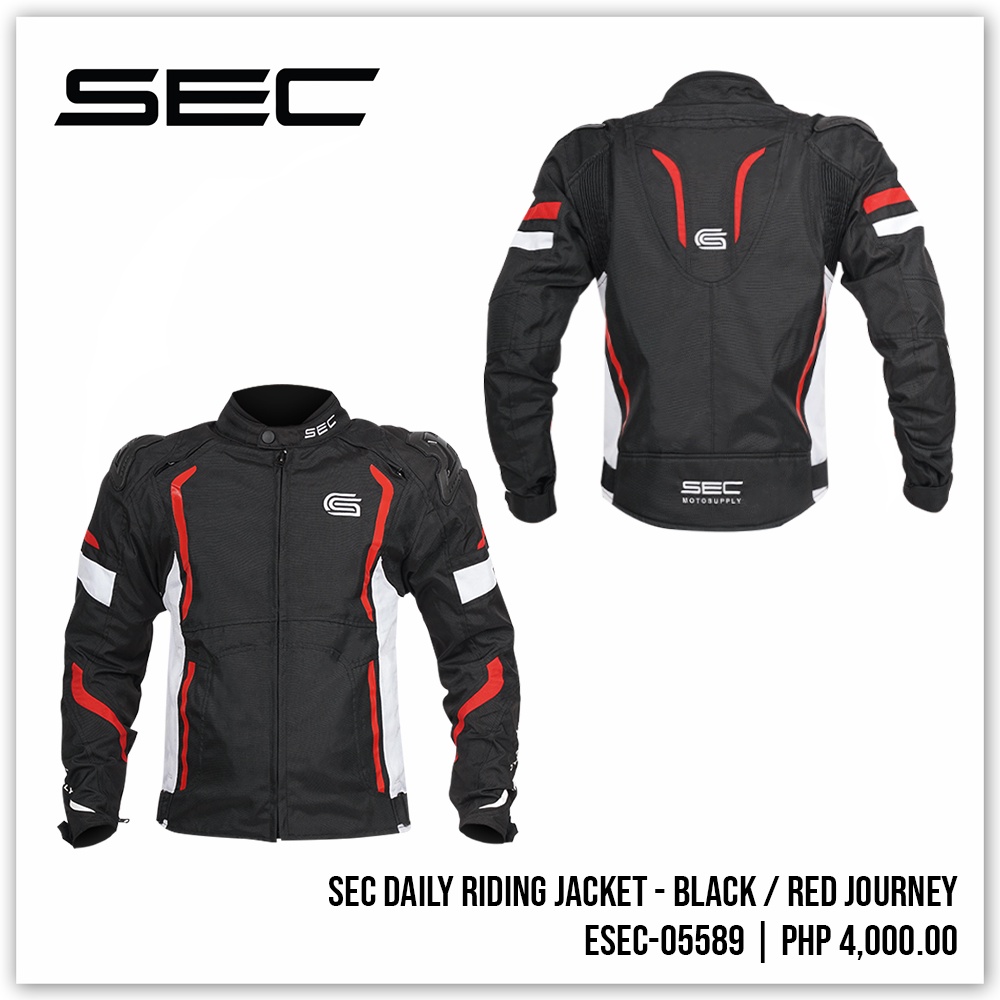 ESEC 05589 | SEC Daily Riding Jacket - Black/Red Journey (Sizes 44-60 ...