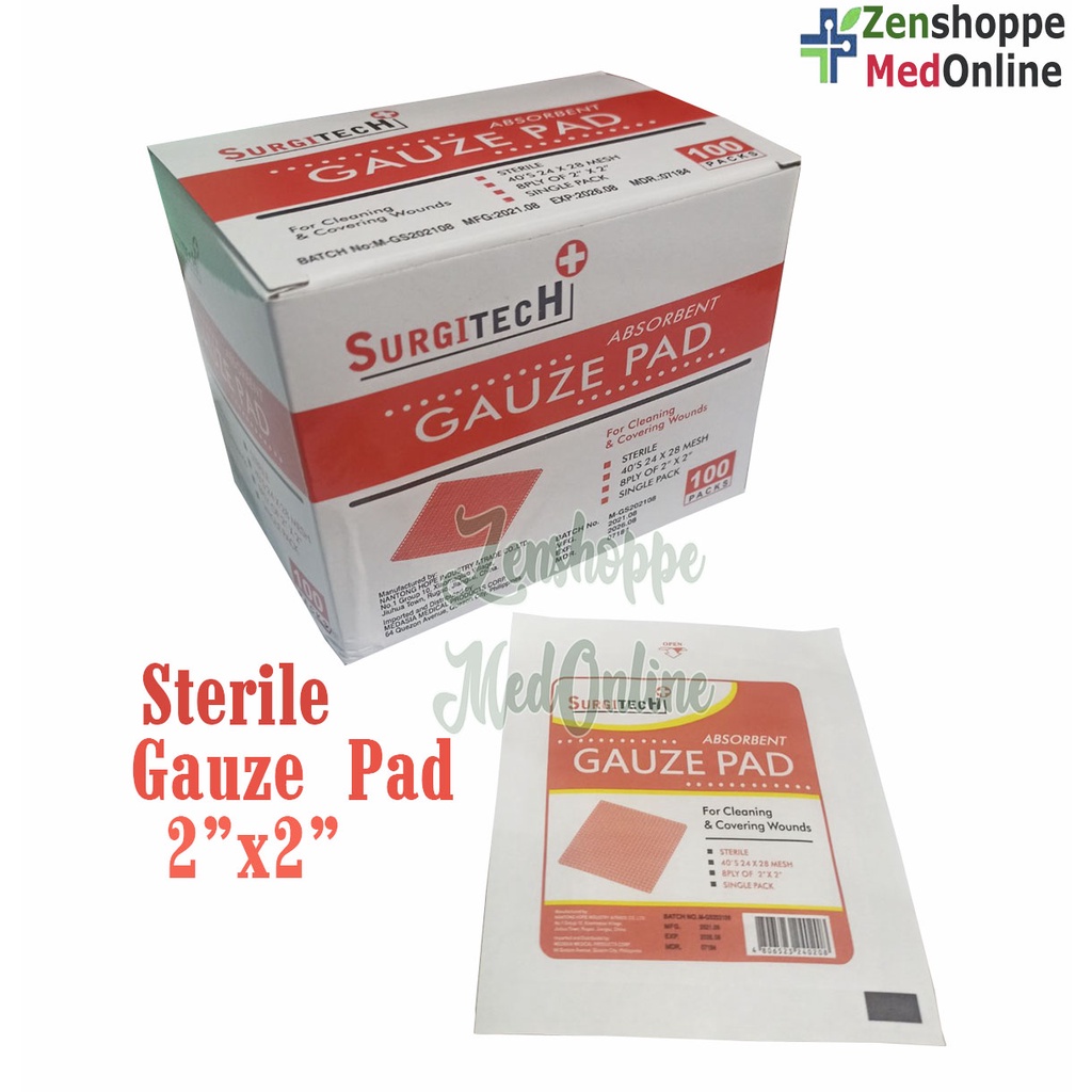 SURGITECH Sterile Gauze Pad 2x2 (by Box) | Shopee Philippines