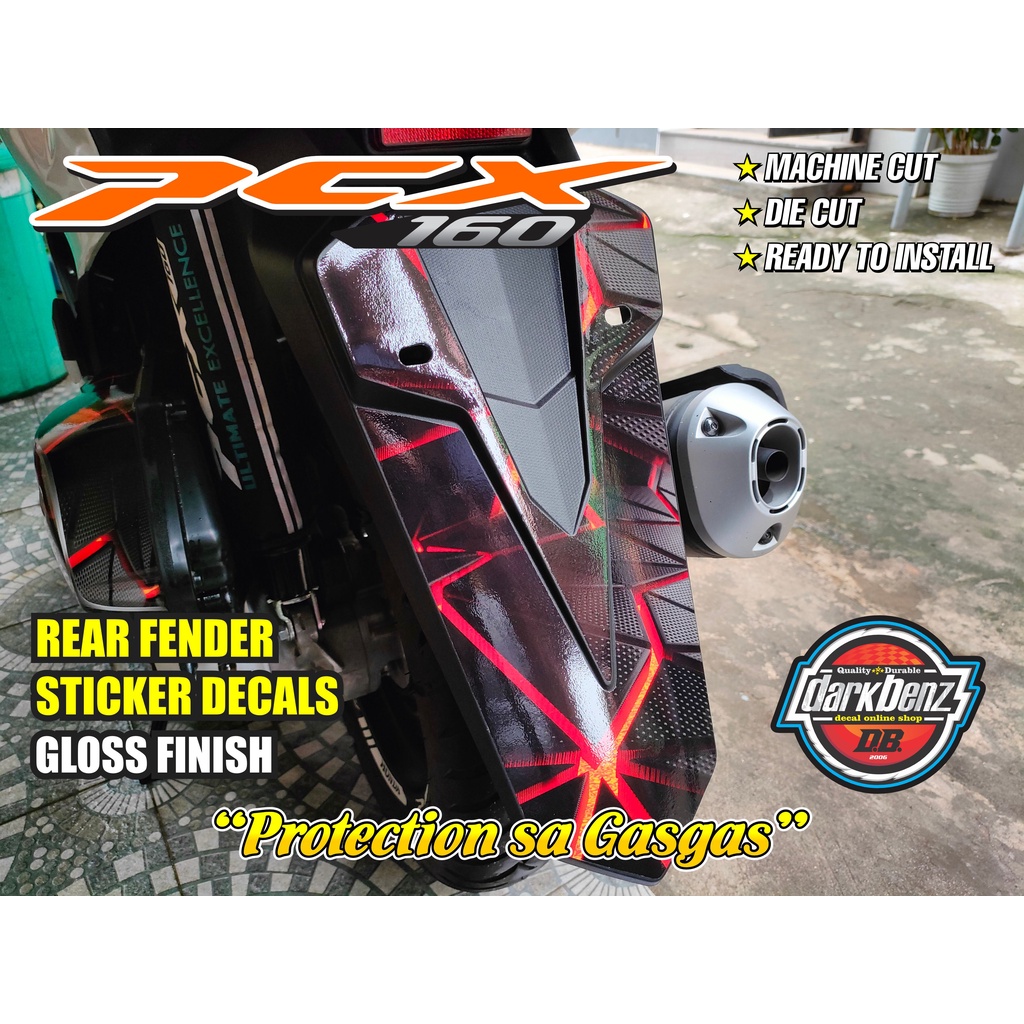 Honda PCX 160 V1 New Rear Fender Quality Printed Sticker Decal | custom ...