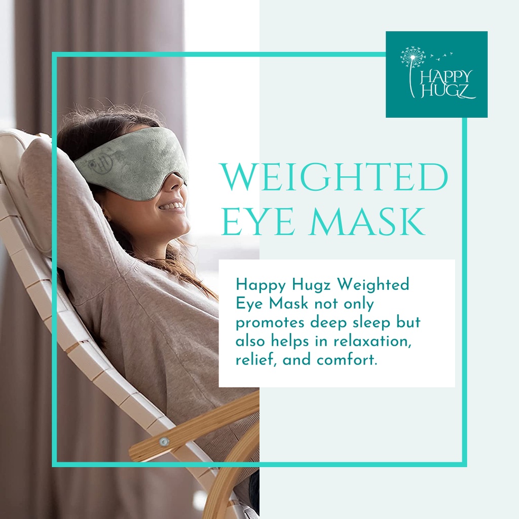 Happy Hugz Weighted Eye Mask Sleep Mask for Puffy Eyes, Migraine