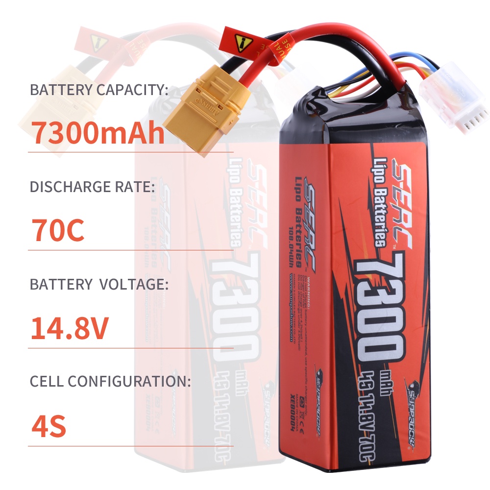 RC Lipo Battery 7300mAh 4S 14.8V 70C Games Toys Car Truck Truggy Boat ...