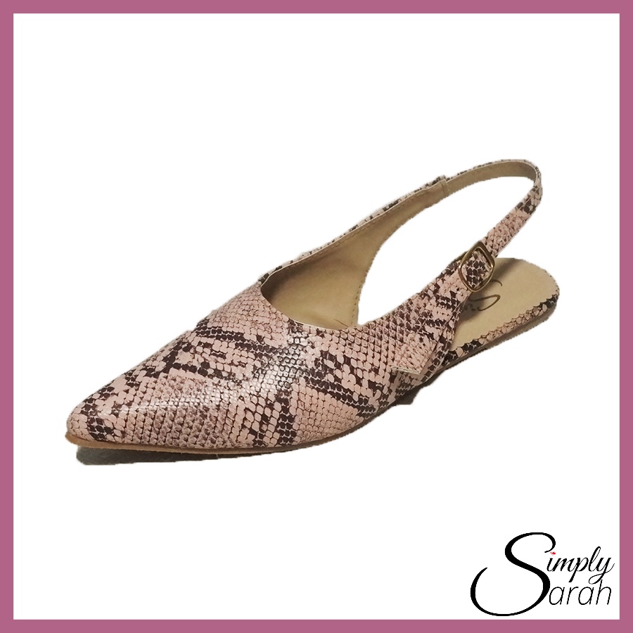 Marikina Izzy Pointed Snake Print Flat Shoes Shopee Philippines