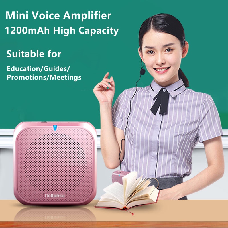 Mini Portable Voice Amplifier Megaphone Booster With Wired Microphone ...