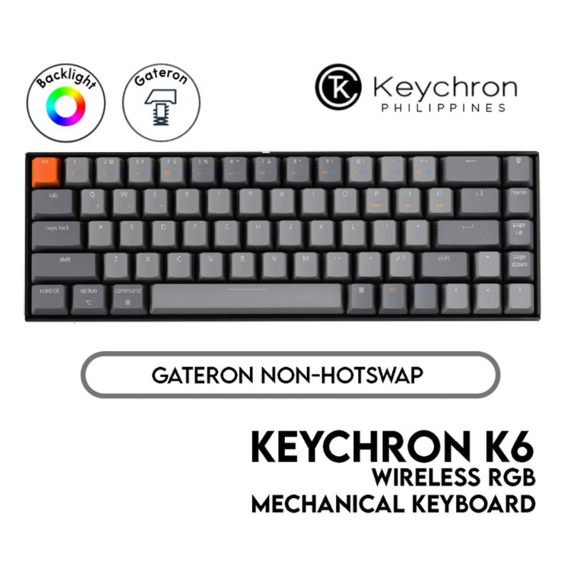 Keychron K6 Mechanical Keyboard (65% Layout, Wired/Bluetooth, RGB ...