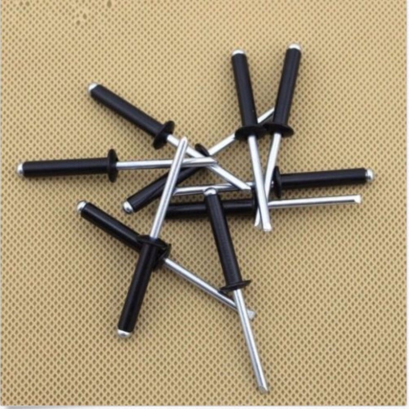 50pcs Aluminium Blind Rivets Black Pop Rivets Mushroom Head Break ...