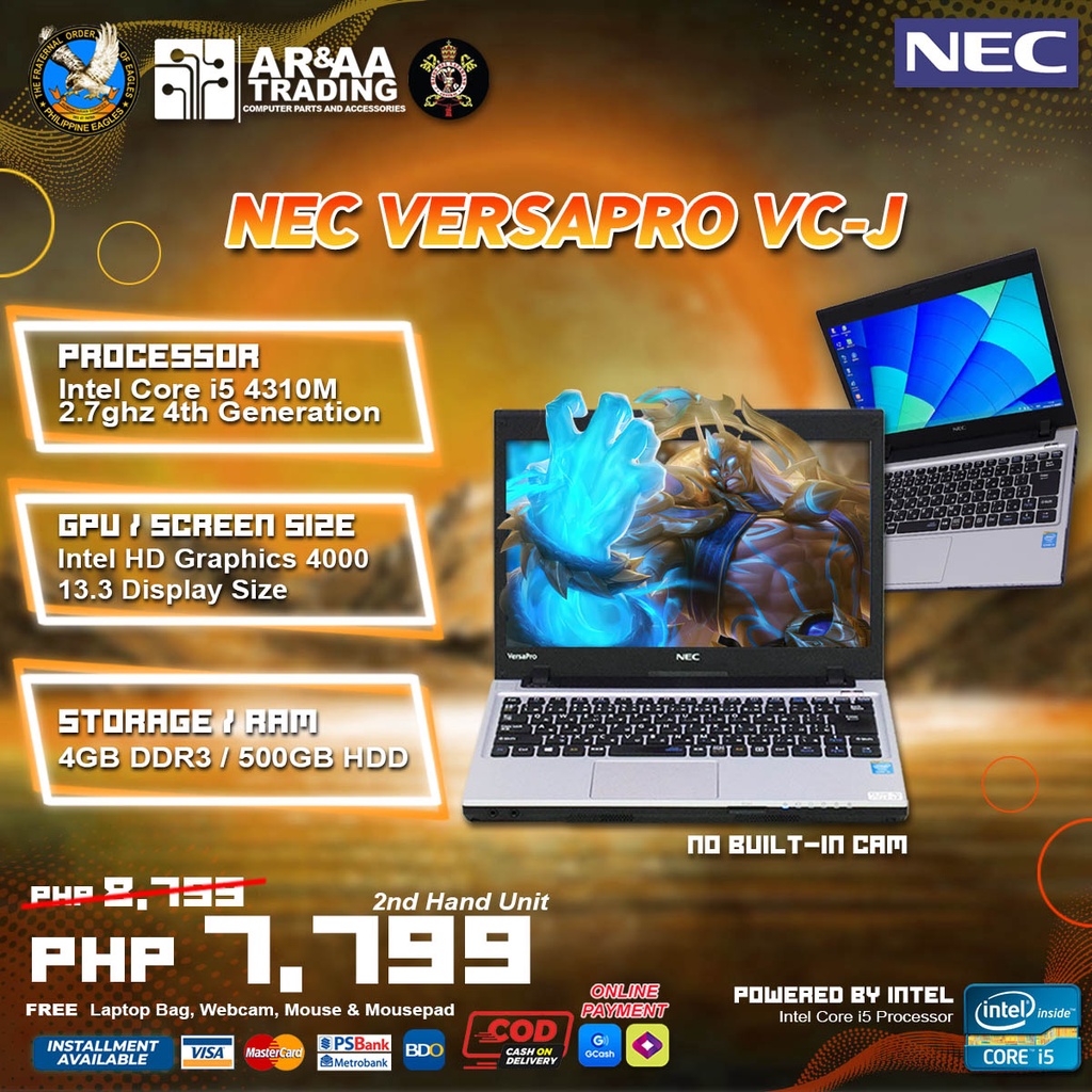 Laptop NEC Versapro VC-J Intel Core i5 4310M 4th Gen 4GB DDR3