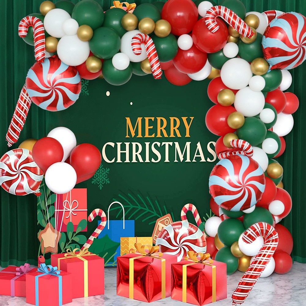 Ultimate Christmas Balloon Set for Merry Christmas Party & Stunning Holiday Background Decoration Perfect for Family, Office, and Festive