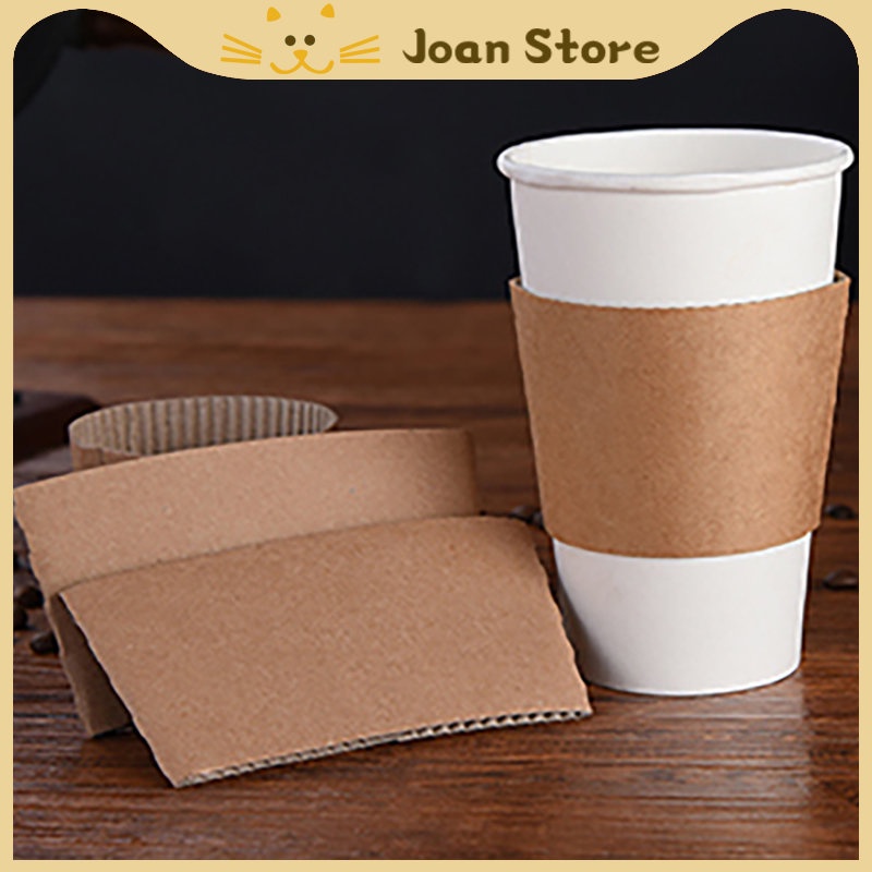 50Pcs 16oz Kraft Coffee Cup Sleeves For Coffee Milk Drink (Adjustable) Shopee Philippines