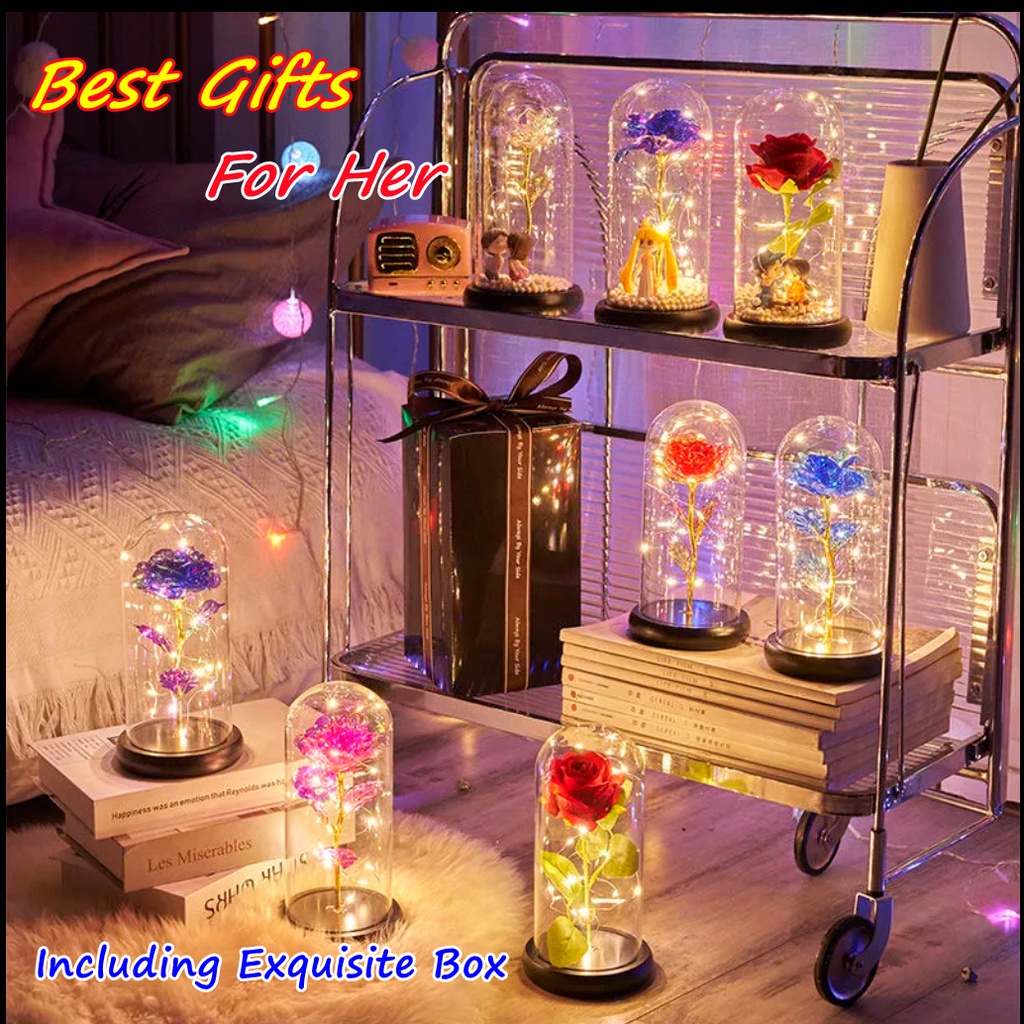 Beauty and The Beast Rose Light Up Galaxy Rose Gift for Mom Enchanted